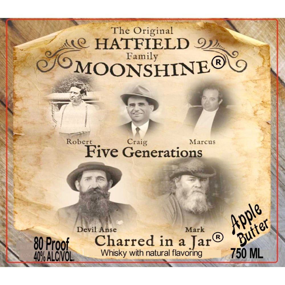 The Original Hatfield Family Moonshine Charred in a Jar Apple Butter Moonshine The Sweeter Side of the Feud Distillery   