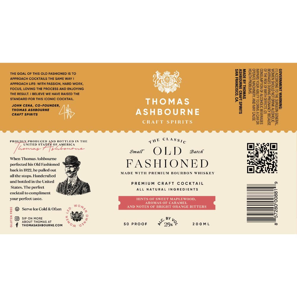 Thomas Ashbourne Old Fashioned by John Cena Ready-To-Drink Cocktails Thomas Ashbourne Craft Spirits