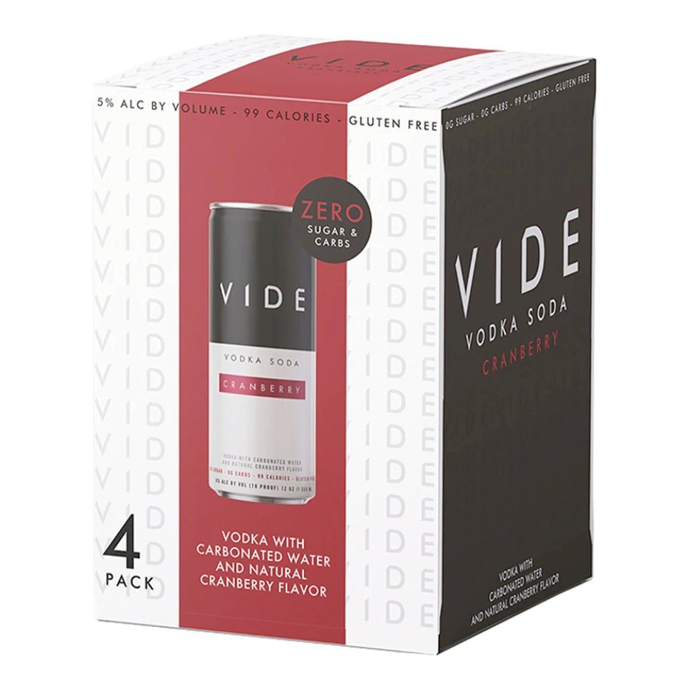 VIDE Cranberry Vodka Soda 4PK Hard Seltzer VIDE   