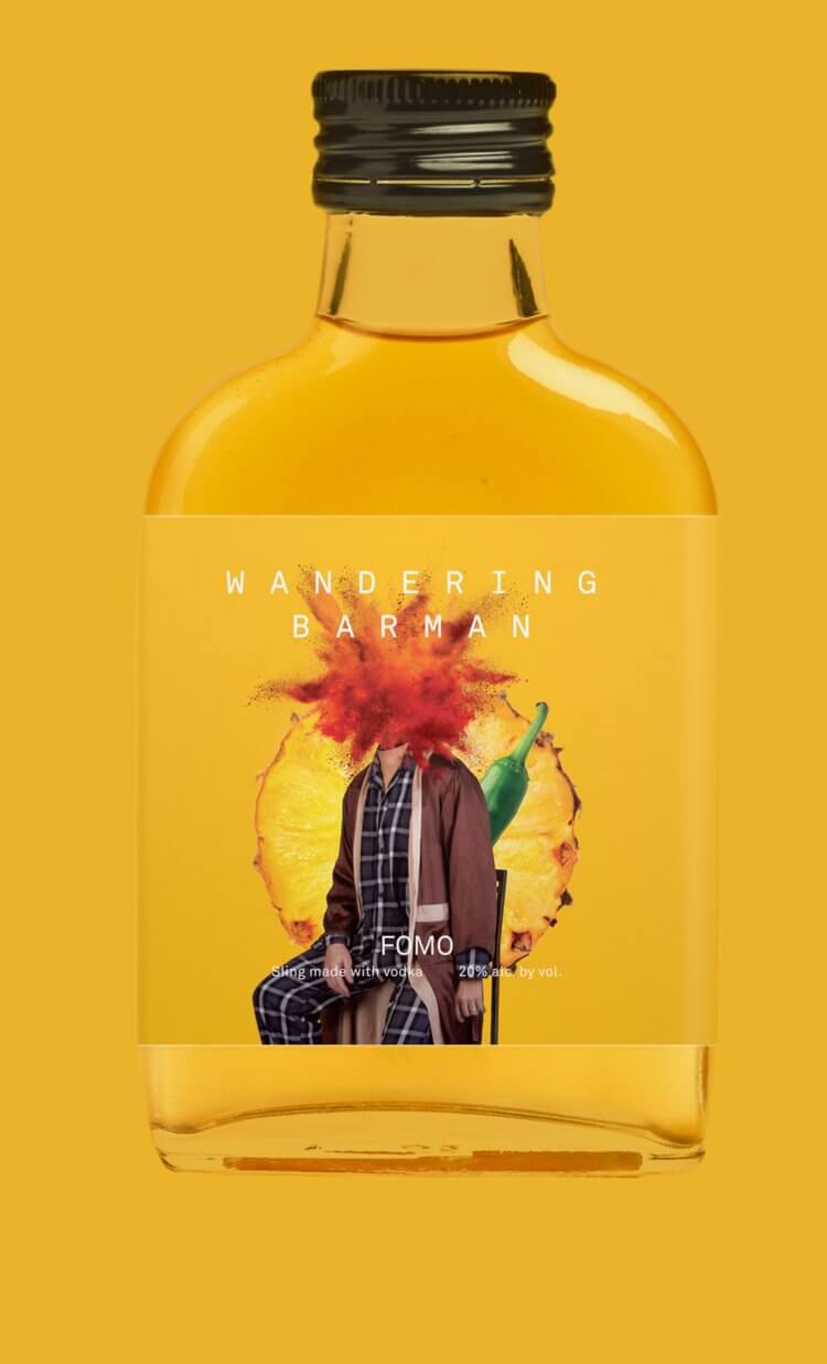 Wandering Barman FOMO - Pineapple Turmeric Organic Vodka Sling 100ml Alcoholic Beverages Wandering Barman   