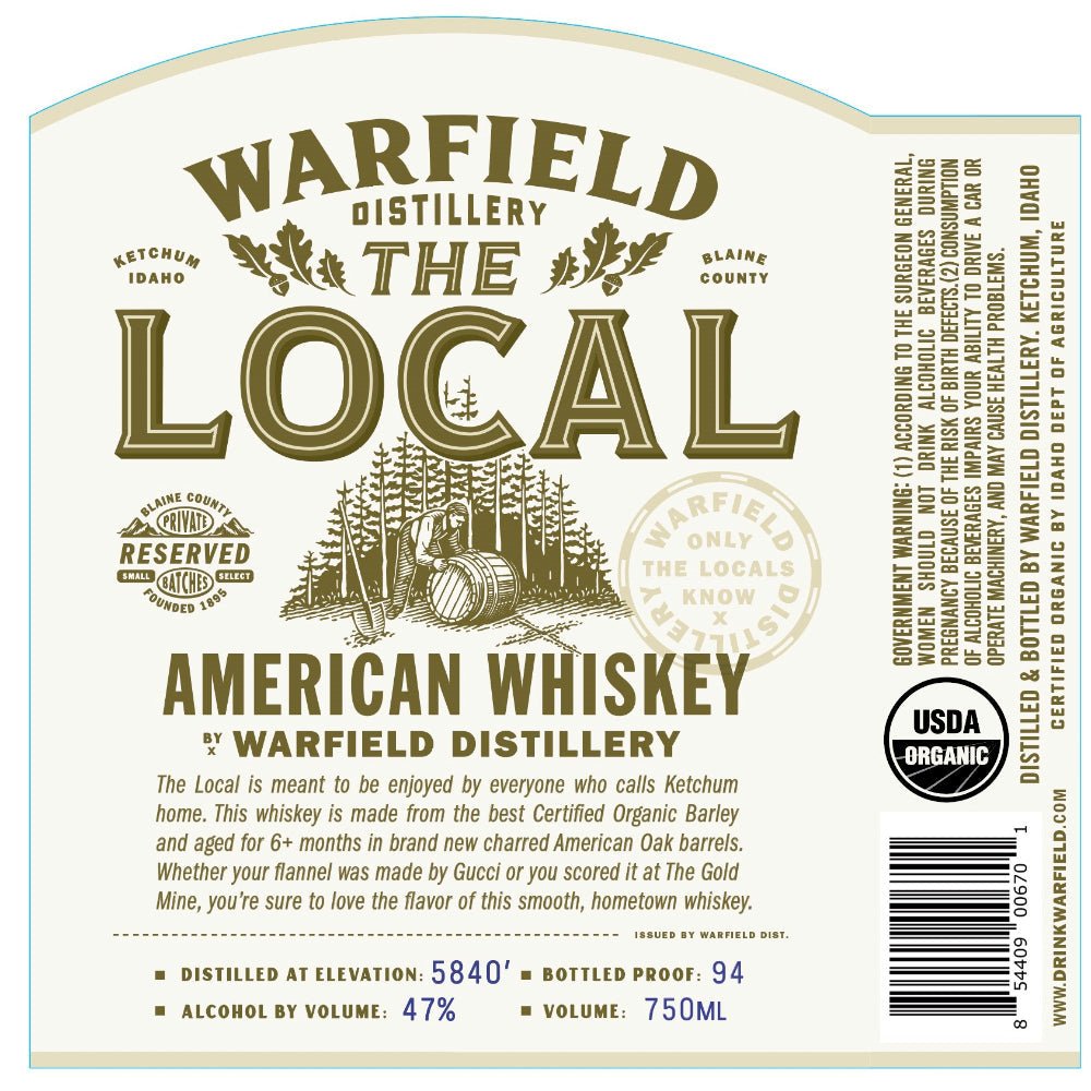 Warfield Distillery The Local American Whiskey American Whiskey Warfield Distillery