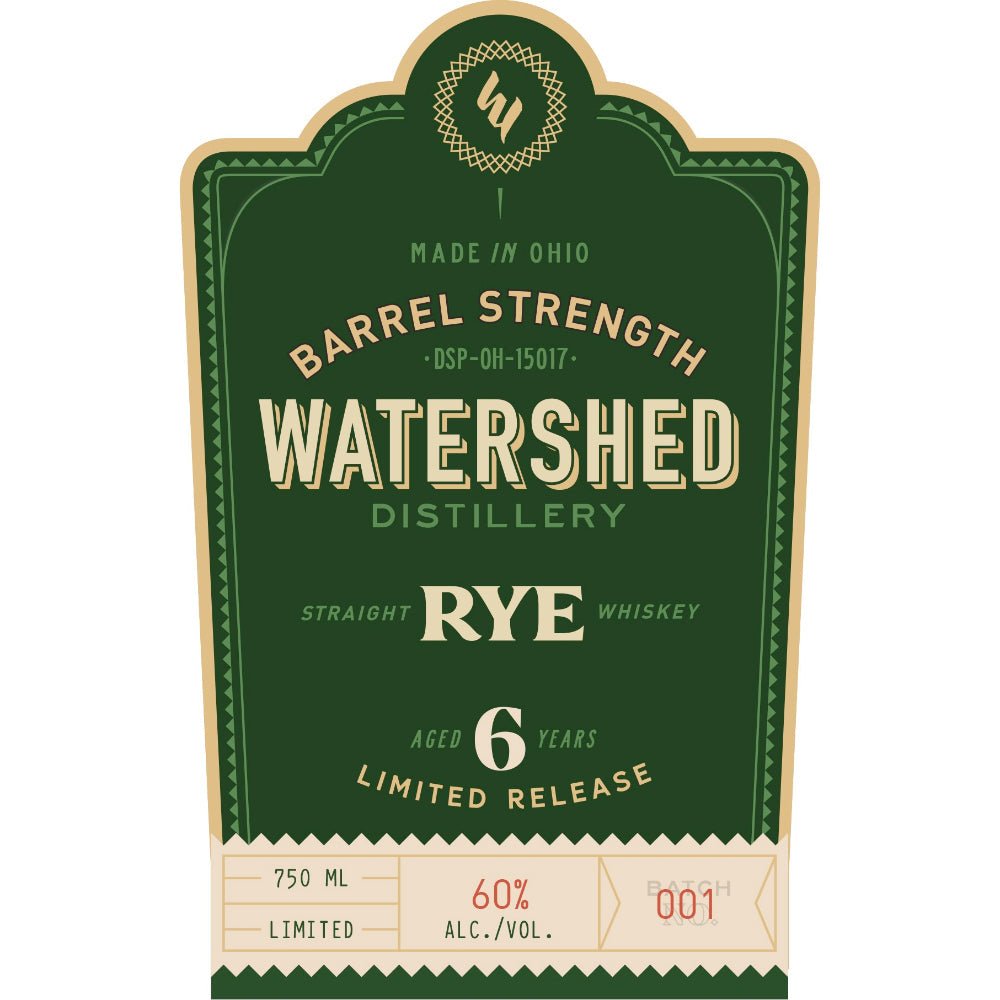 Watershed 6 Year Old Barrel Strength Rye Rye Whiskey Watershed Distillery