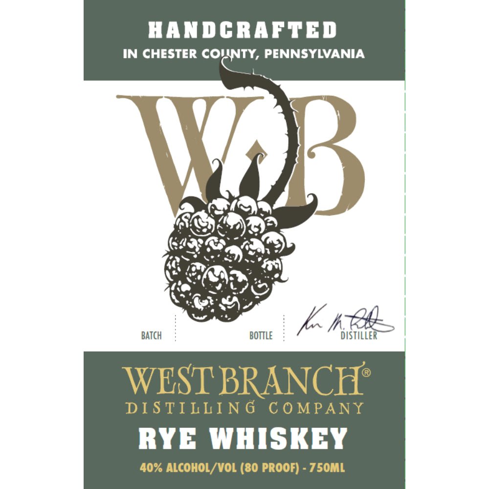 West Branch Distilling Rye Whiskey Rye Whiskey West Branch Distilling   