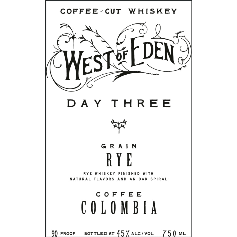 West Of Eden Whiskey Day Three Rye Whiskey West of Eden