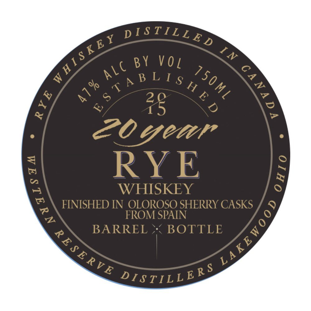 Western Reserve 20 Year Old Oloroso Sherry Cask Finished Rye Rye Whiskey Western Reserve Distillers   