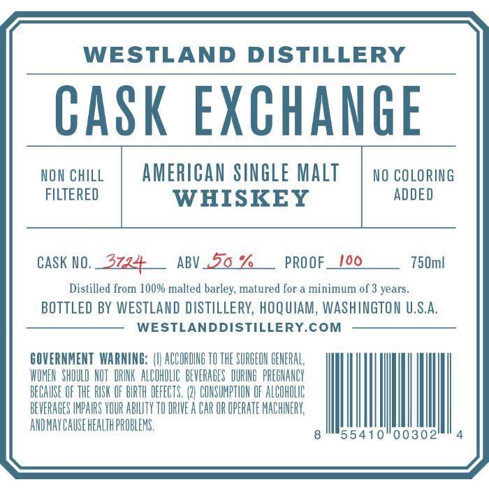 Westland Cask Exchange American Whiskey Westland