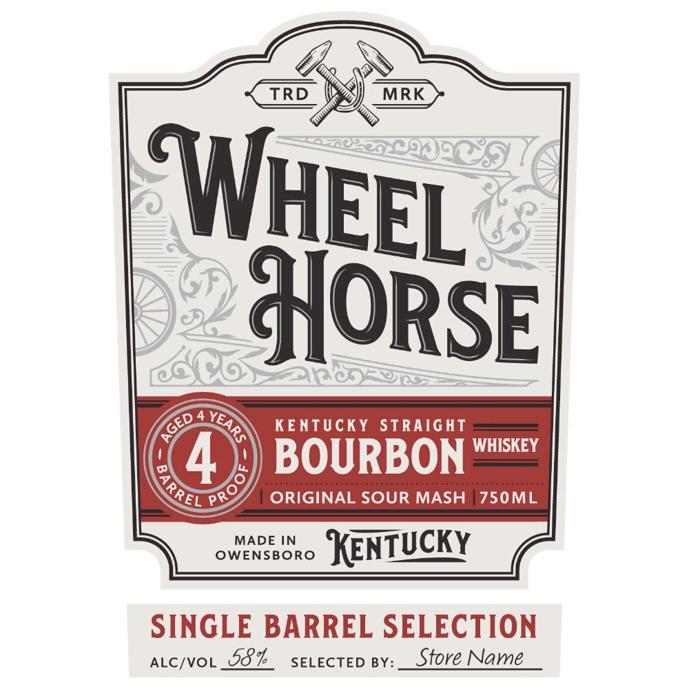 Wheel Horse Single Barrel 4 Year Old Straight Bourbon Bourbon Wheel Horse   