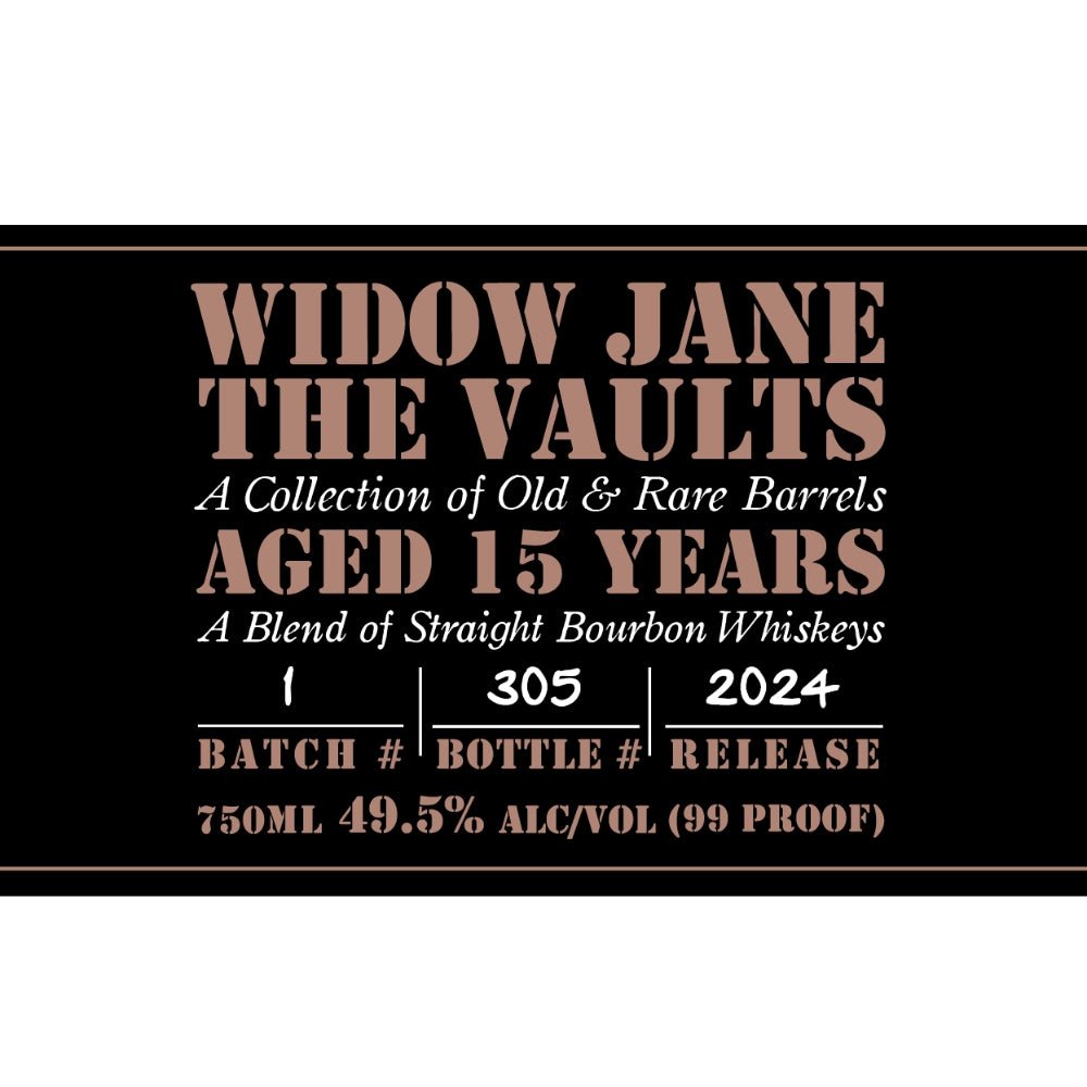 Widow Jane The Vaults 15 Year Old 2024 Release Bourbon Widow Jane   