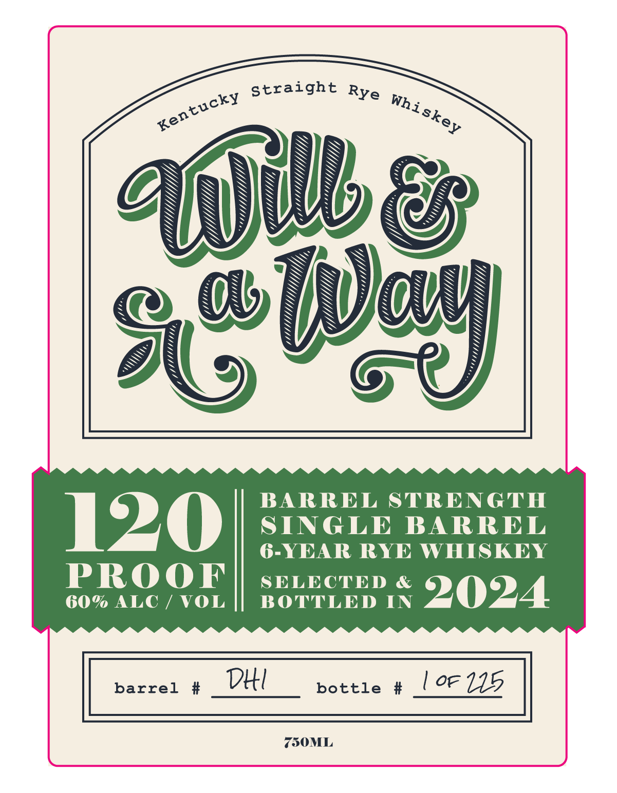 Will & A Way 6-Year Kentucky Straight Rye Whiskey - 120 Proof Straight Rye Whiskey Will & A Way   