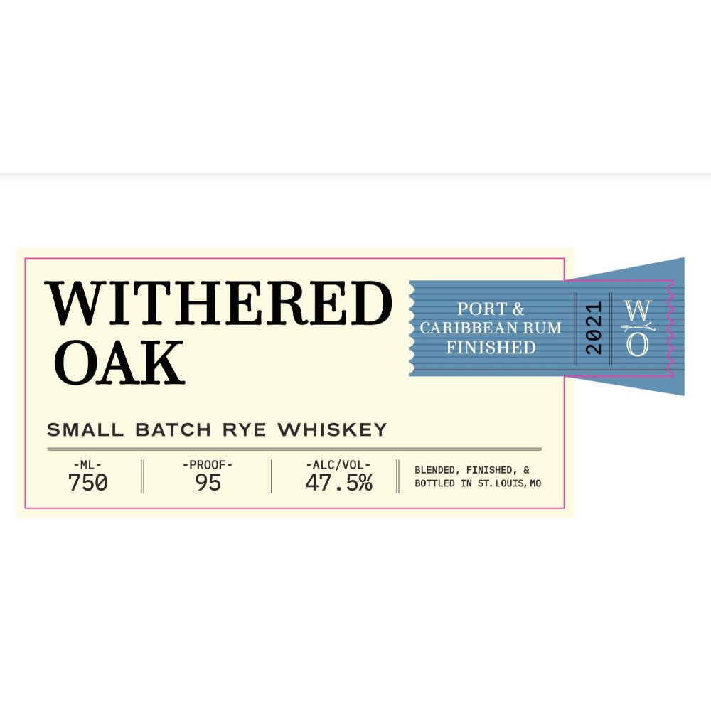 Withered Oak Small Batch Rye Whiskey Rye Whiskey Withered Oak