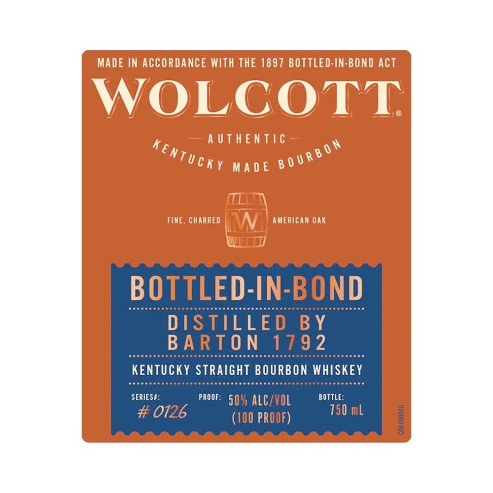 Wolcott Bottled In Bond Bourbon Bourbon Wolcott Bourbon   