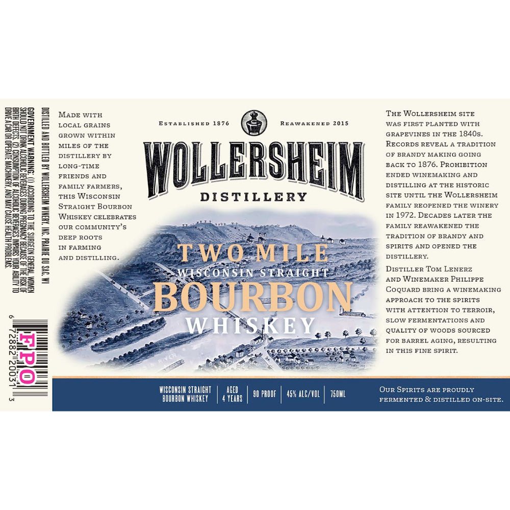 Wollersheim Two Mile Wisconsin Straight Bourbon Bourbon Wollersheim Distillery