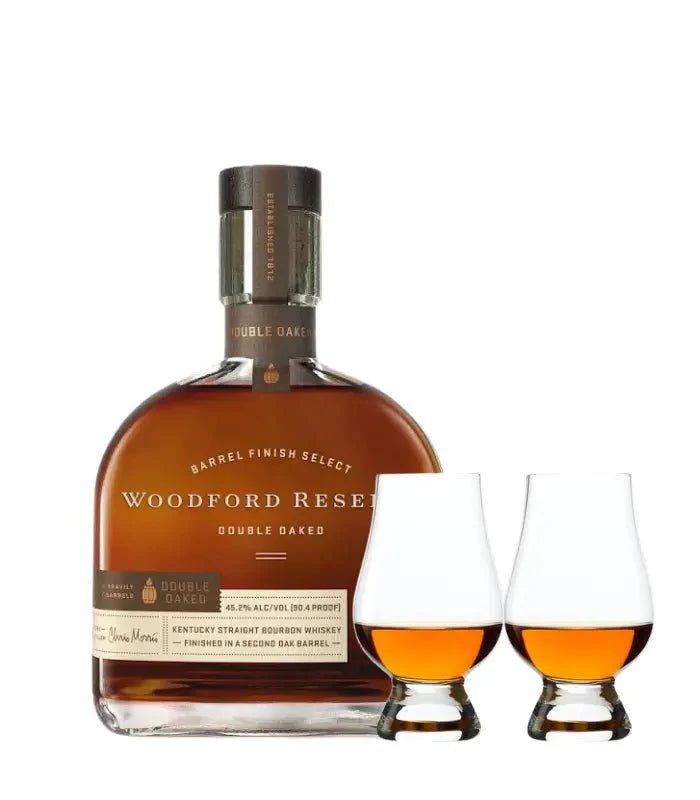 Woodford Reserve Double Oaked Bourbon Whiskey & Glencairn Set Bundle Bourbon Woodford Reserve