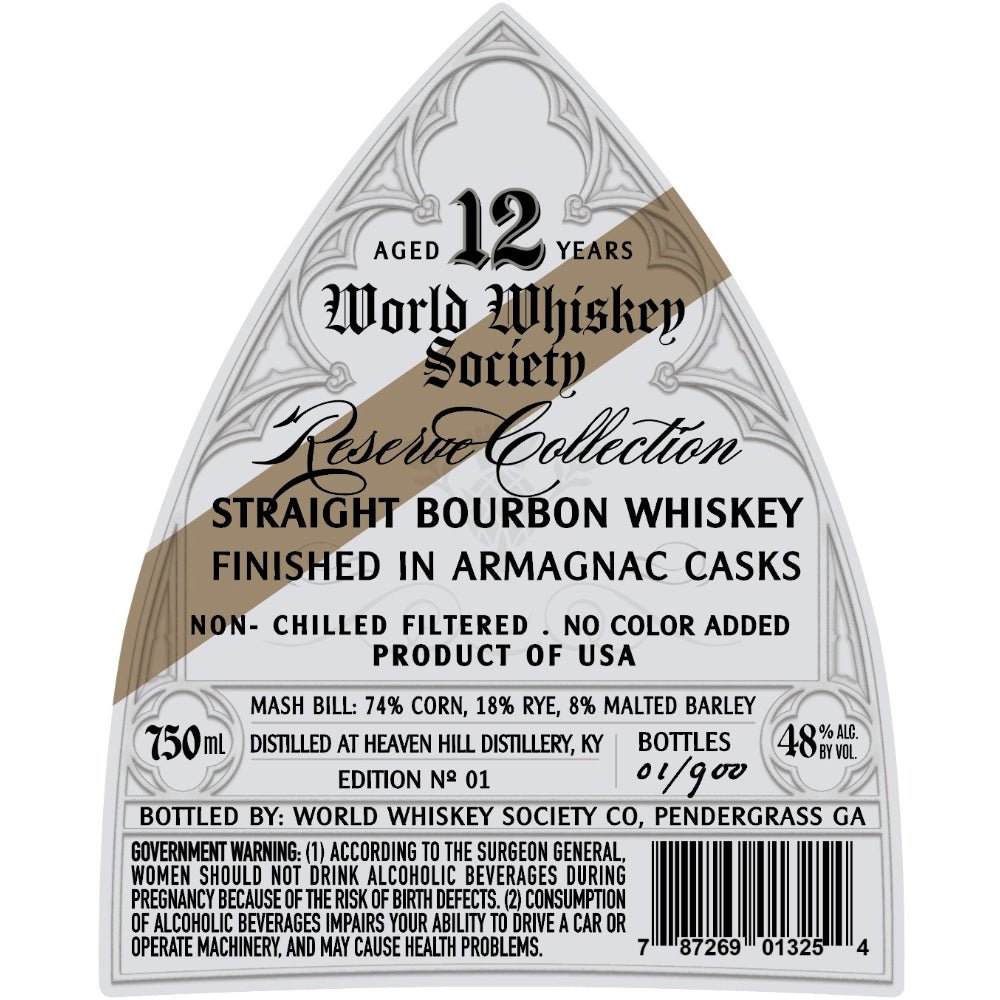 World Whiskey Society Reserve Collection 12 Year Bourbon Finished in Armagnac Casks Bourbon World Whiskey Society   