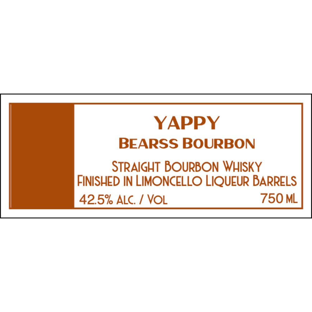 Yappy Bearss Bourbon Finished in Limoncello Liqueur Barrels Bourbon Yappy Dog Distillery