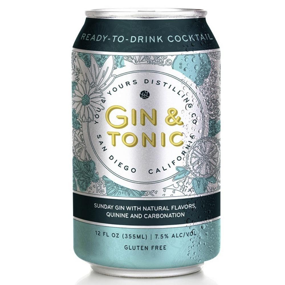 You & Yours Distilling Gin & Tonic 4PK Canned Cocktails You & Yours Distilling Co   