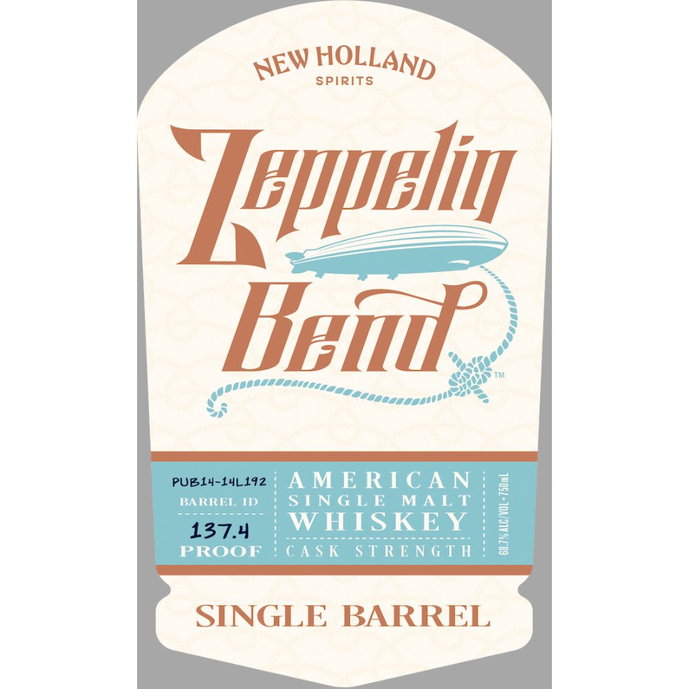 Zeppelin Bend Single Barrel Cask Strength American Single Malt American Whiskey New Holland Spirits   